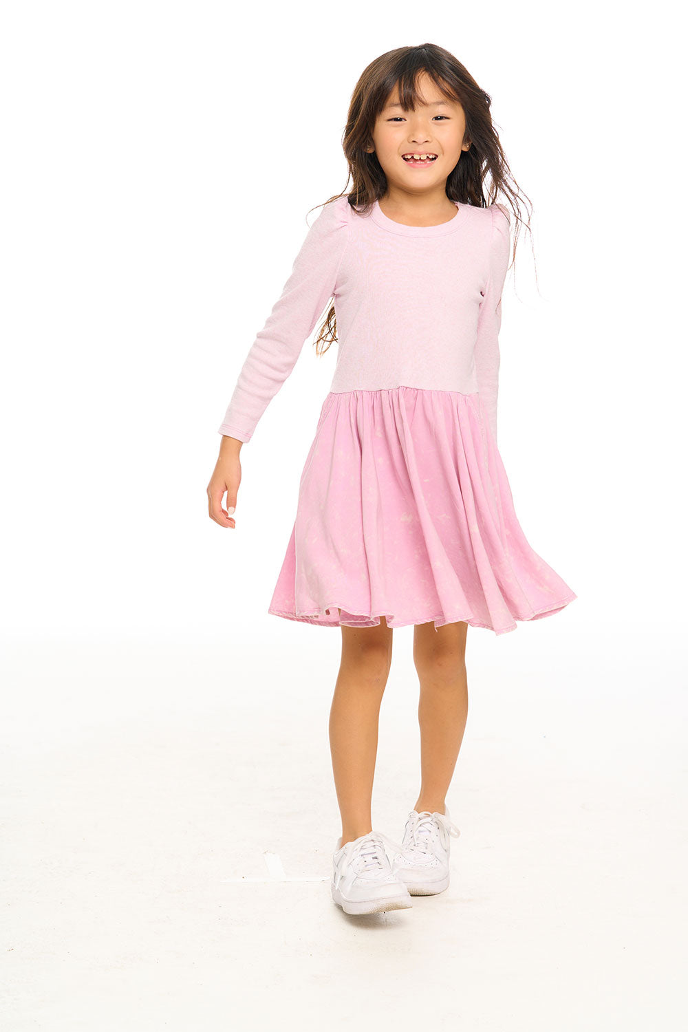 Puff Long Sleeve Dress With Twirl Skirt GIRLS chaserbrand