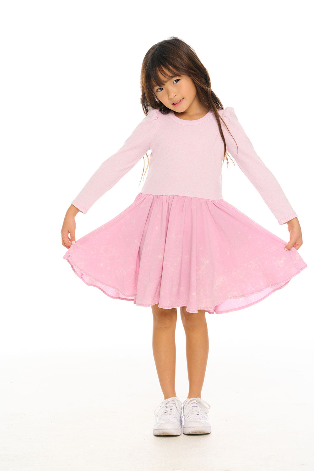 Puff Long Sleeve Dress With Twirl Skirt GIRLS chaserbrand