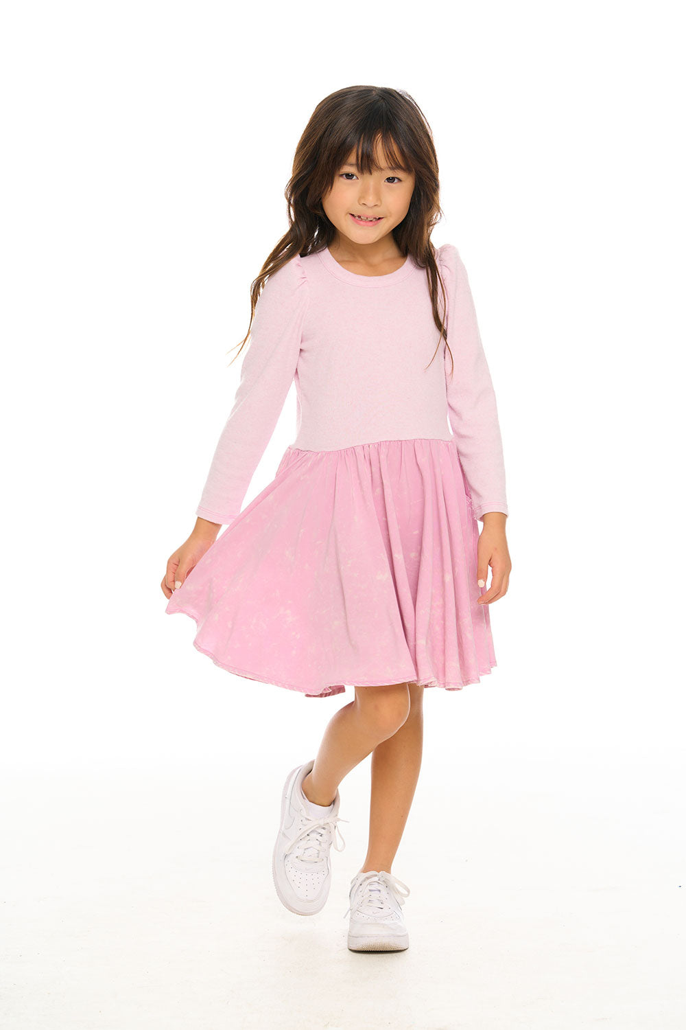 Puff Long Sleeve Dress With Twirl Skirt GIRLS chaserbrand
