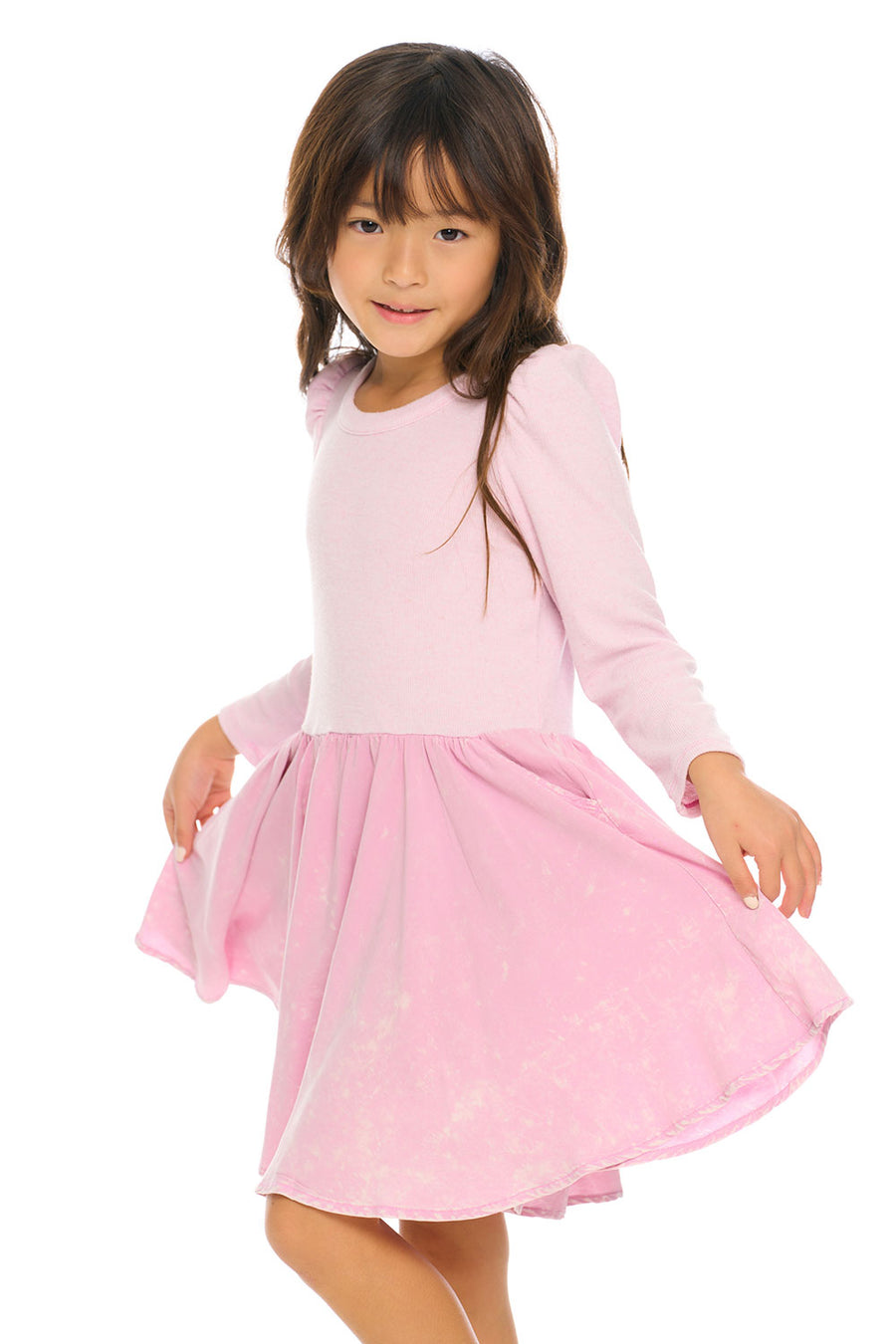 Puff Long Sleeve Dress With Twirl Skirt GIRLS chaserbrand
