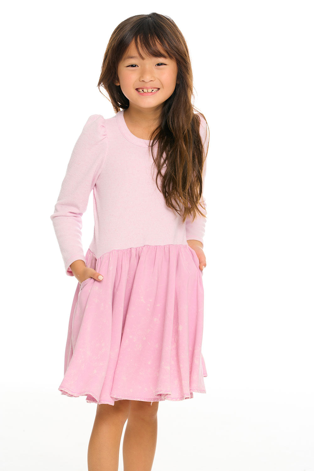 Puff Long Sleeve Dress With Twirl Skirt GIRLS chaserbrand