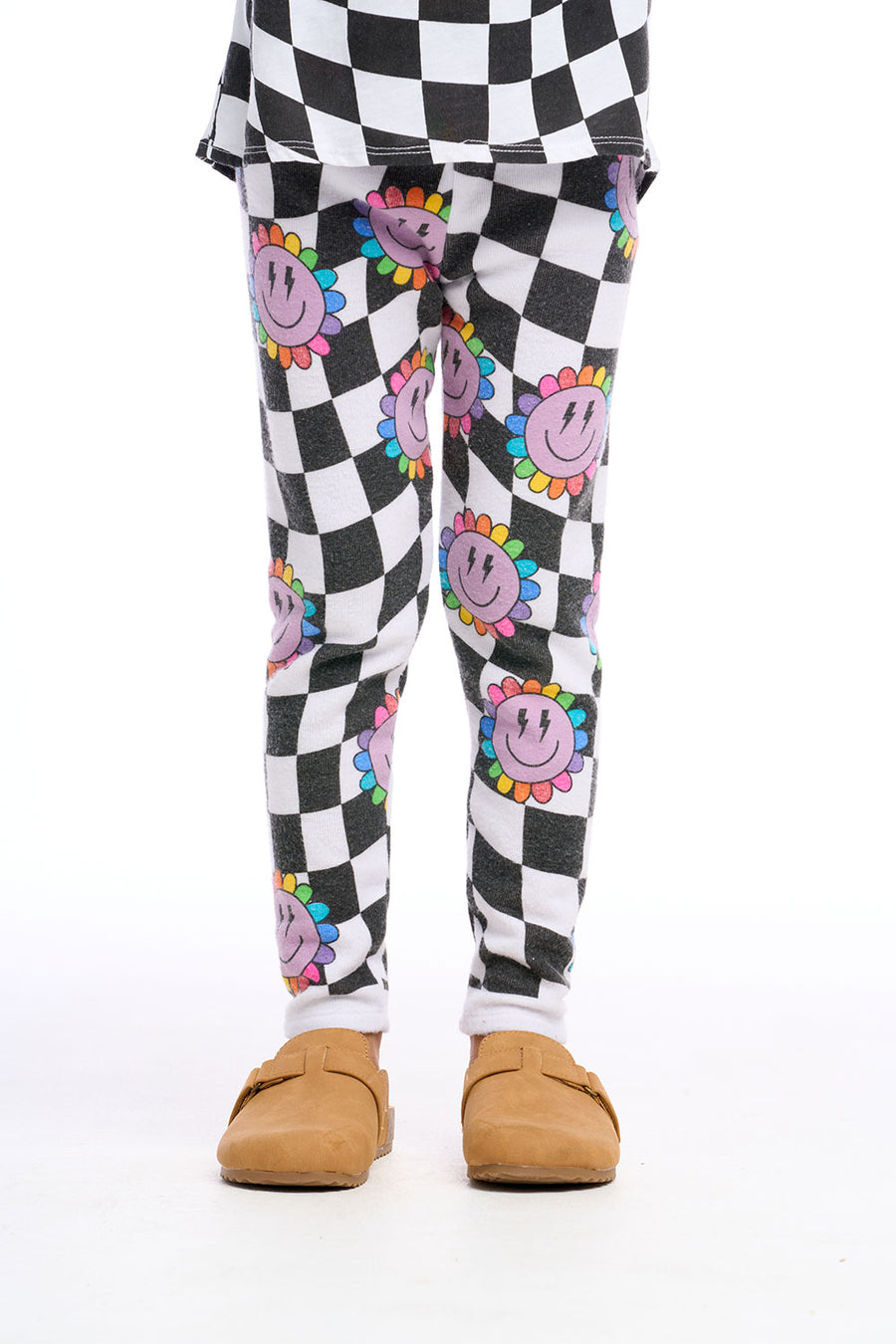 Checkered Rainbow Daisy Pants Girls chaserbrand