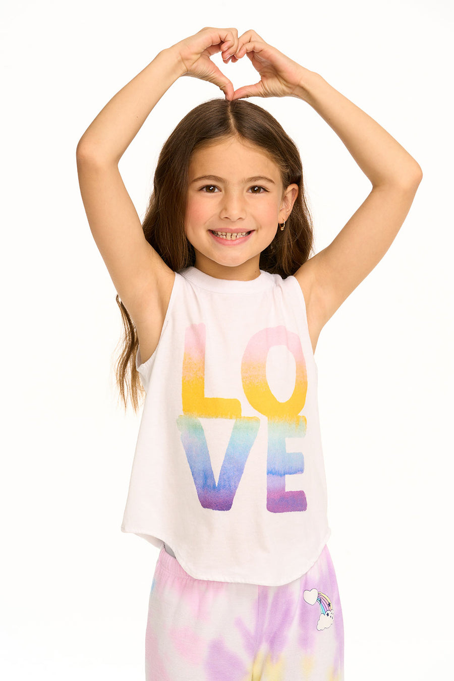 Watercolor Love Muscle Tee GIRLS chaserbrand