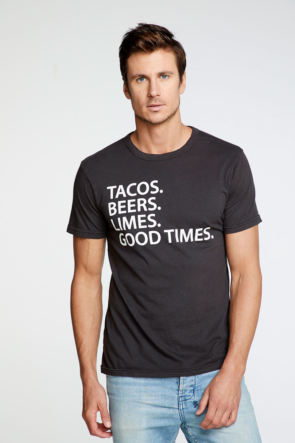 Tacos Beer Limes Good Times Crew Neck Tee MENS - chaserbrand