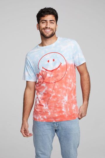 Coca-Cola Tie Dye Smile Crew Neck Tee MENS chaserbrand