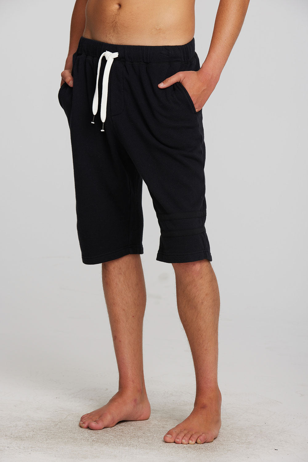 Cotton Fleece Shorts with Strappings Mens chaserbrand