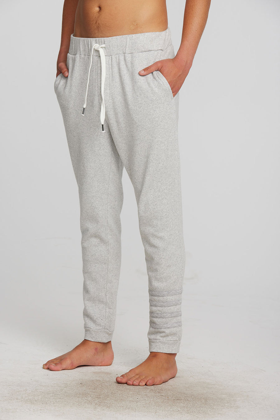 Cotton Fleece Drawstring Jogger with Contrast Strappings Mens chaserbrand