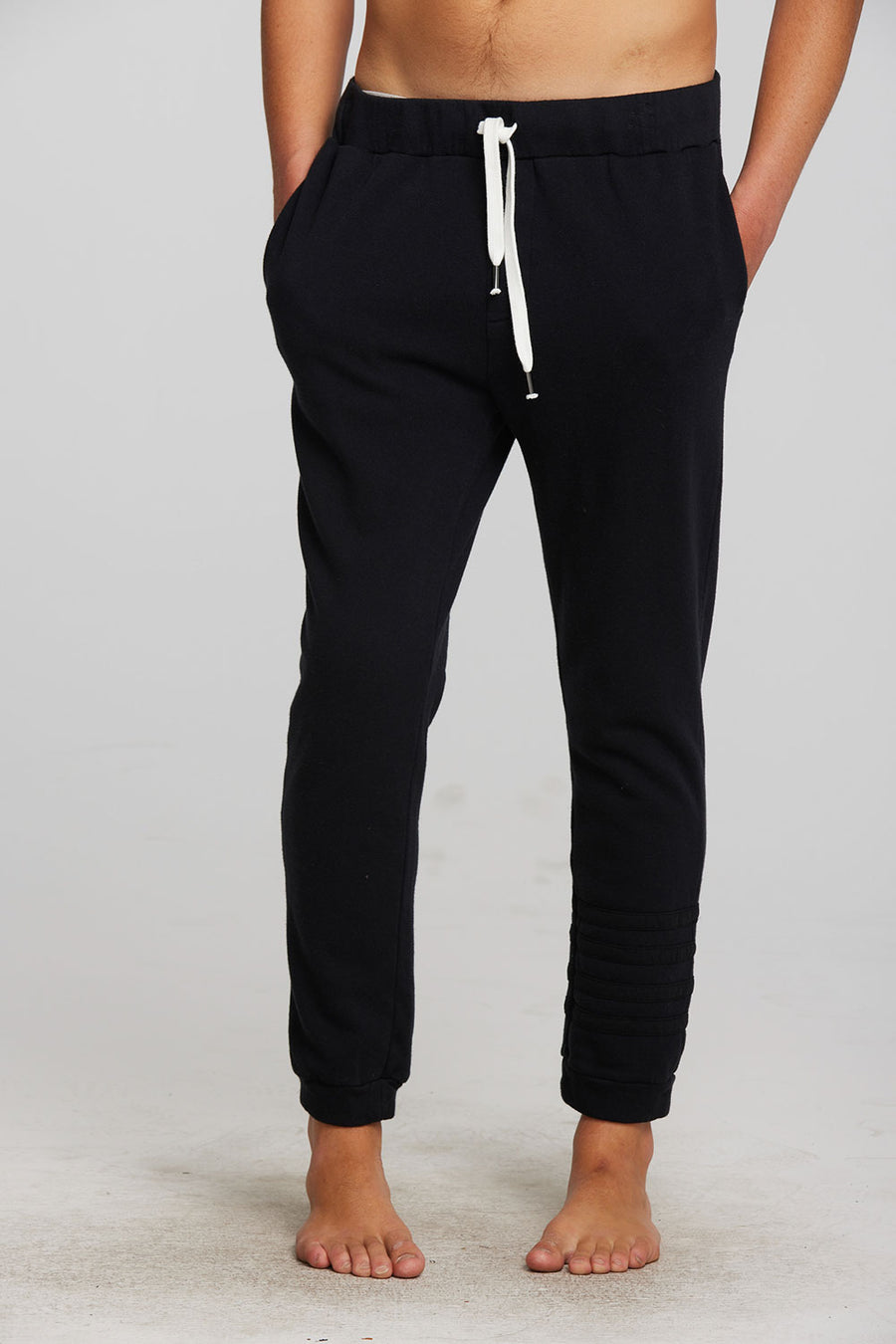 Cotton Fleece Drawstring Jogger with Contrast Strappings Mens chaserbrand