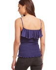 Silky Basics Smocked Ruffle Cropped Cami WOMENS - chaserbrand