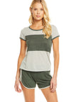 Blocked Jersey S/S Open Neck Football Tee WOMENS - chaserbrand