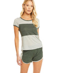 Blocked Jersey S/S Open Neck Football Tee WOMENS - chaserbrand