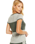 Blocked Jersey S/S Open Neck Football Tee WOMENS - chaserbrand