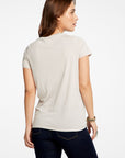 Vintage Jersey Drawstring Front Short Sleeve V Neck Tee WOMENS - chaserbrand