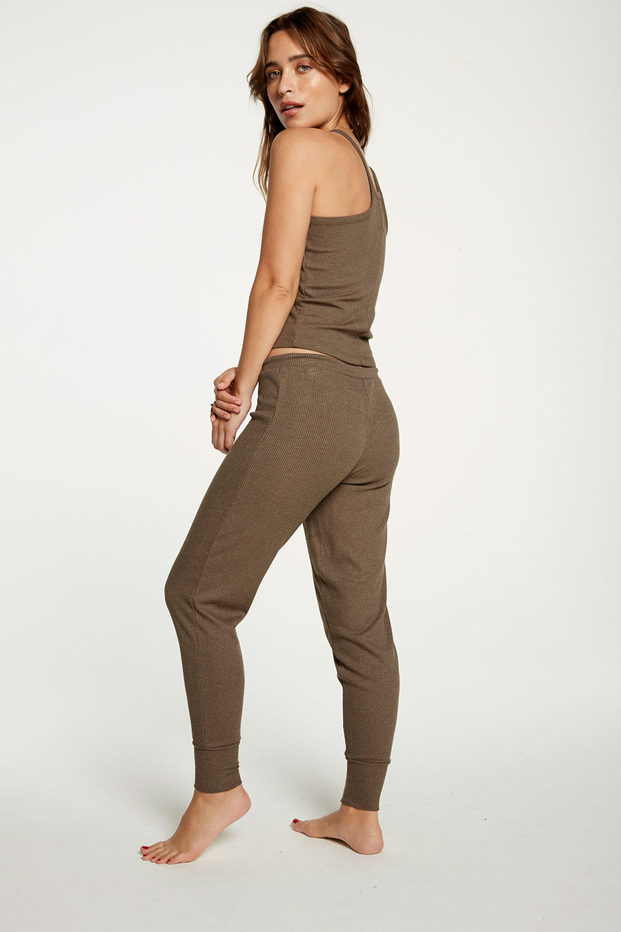 Cozy Rib Cropped Double V Cami WOMENS - chaserbrand