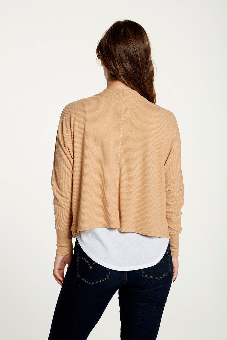 Cozy Rib Drop Shoulder Open Cardigan WOMENS - chaserbrand
