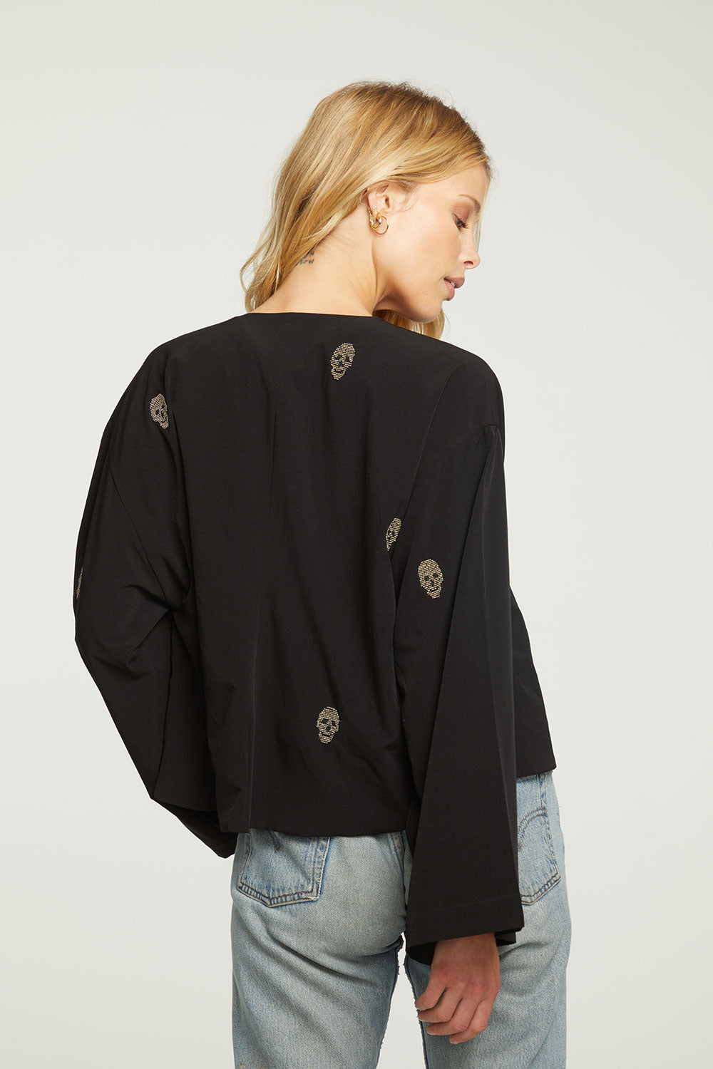 Beaded Skulls Open Bed Jacket WOMENS - chaserbrand