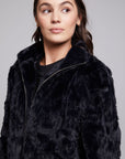 Sequin Faux Fur Puff Sleeve Jacket WOMENS chaserbrand