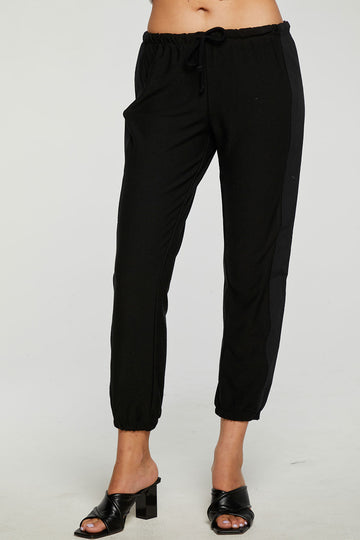 RPET Cozy Knit Mixed Poplin Side Panel Jogger WOMENS - chaserbrand
