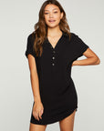 Heirloom Wovens Rolled Short Sleeve Button Down Mini Dress WOMENS - chaserbrand