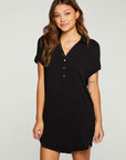 Heirloom Wovens Rolled Short Sleeve Button Down Mini Dress WOMENS - chaserbrand