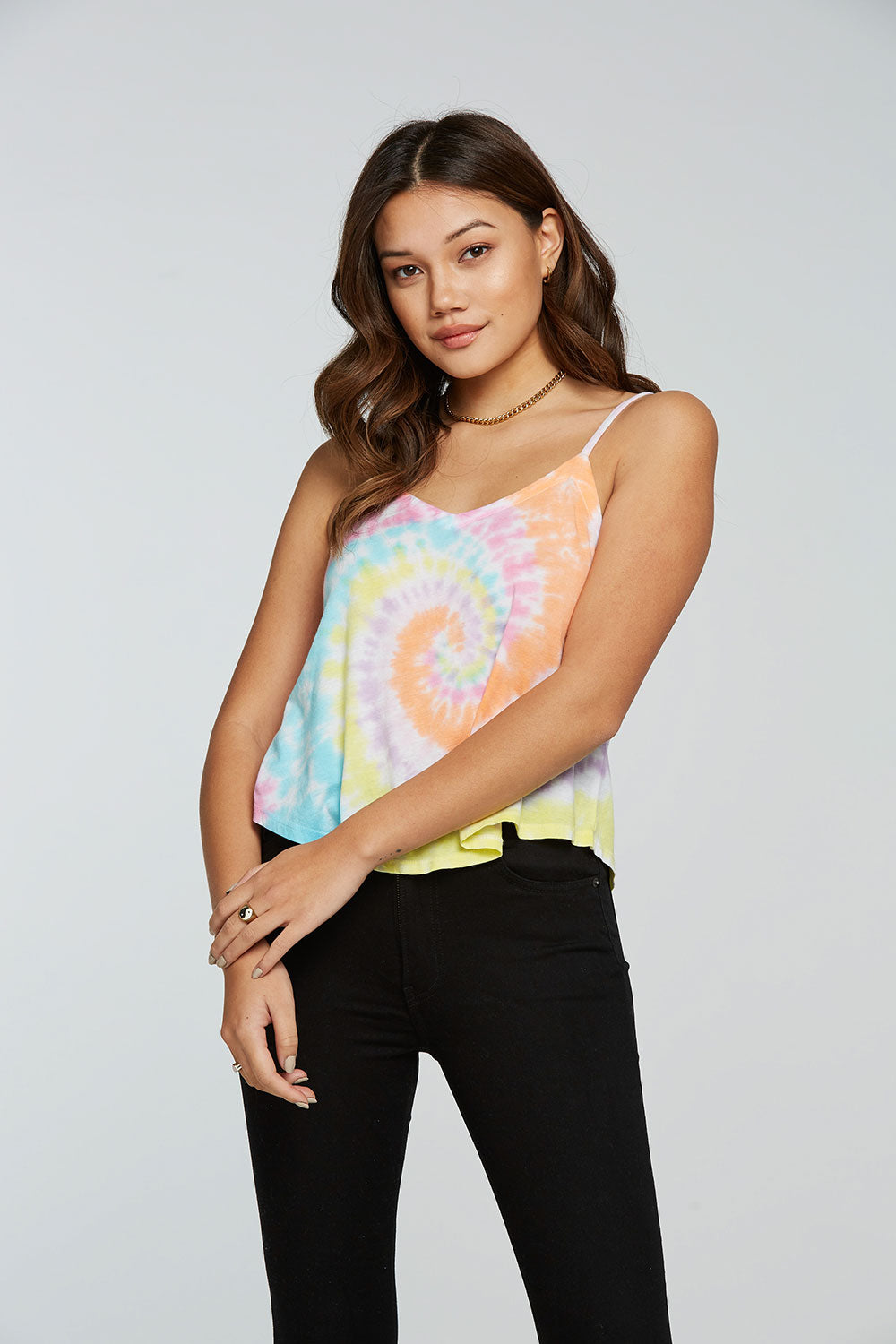 rPET Vintage Jersey Flouncy Double V Cami WOMENS - chaserbrand