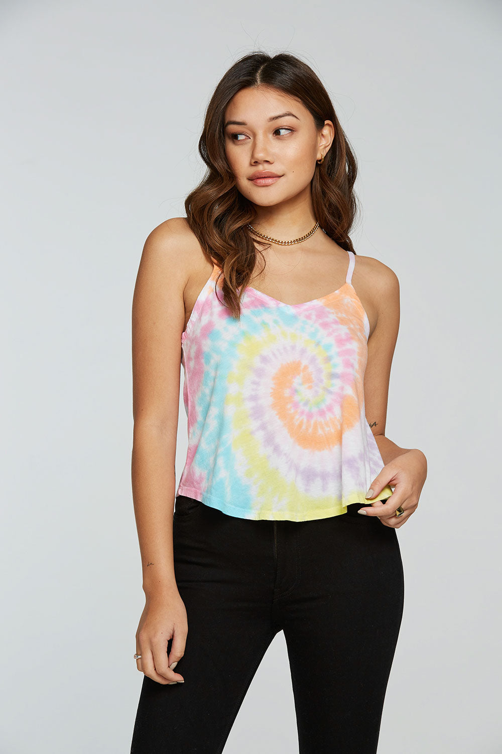 rPET Vintage Jersey Flouncy Double V Cami WOMENS - chaserbrand