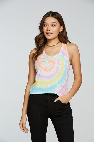 rPET Vintage Jersey Cropped Scoop Neck Racerback Tank WOMENS - chaserbrand