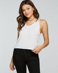 rPET Vintage Jersey Cropped Scoop Neck Racerback Tank WOMENS - chaserbrand