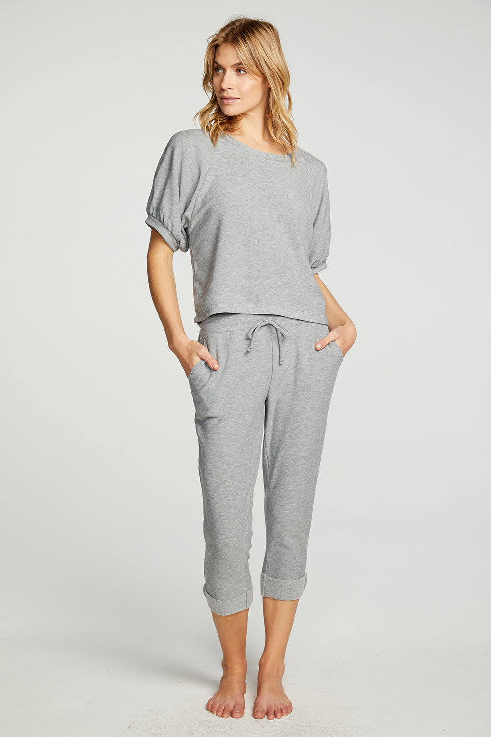 rPET Cozy Knit Blouson Short Sleeve Raglan Pullover WOMENS - chaserbrand