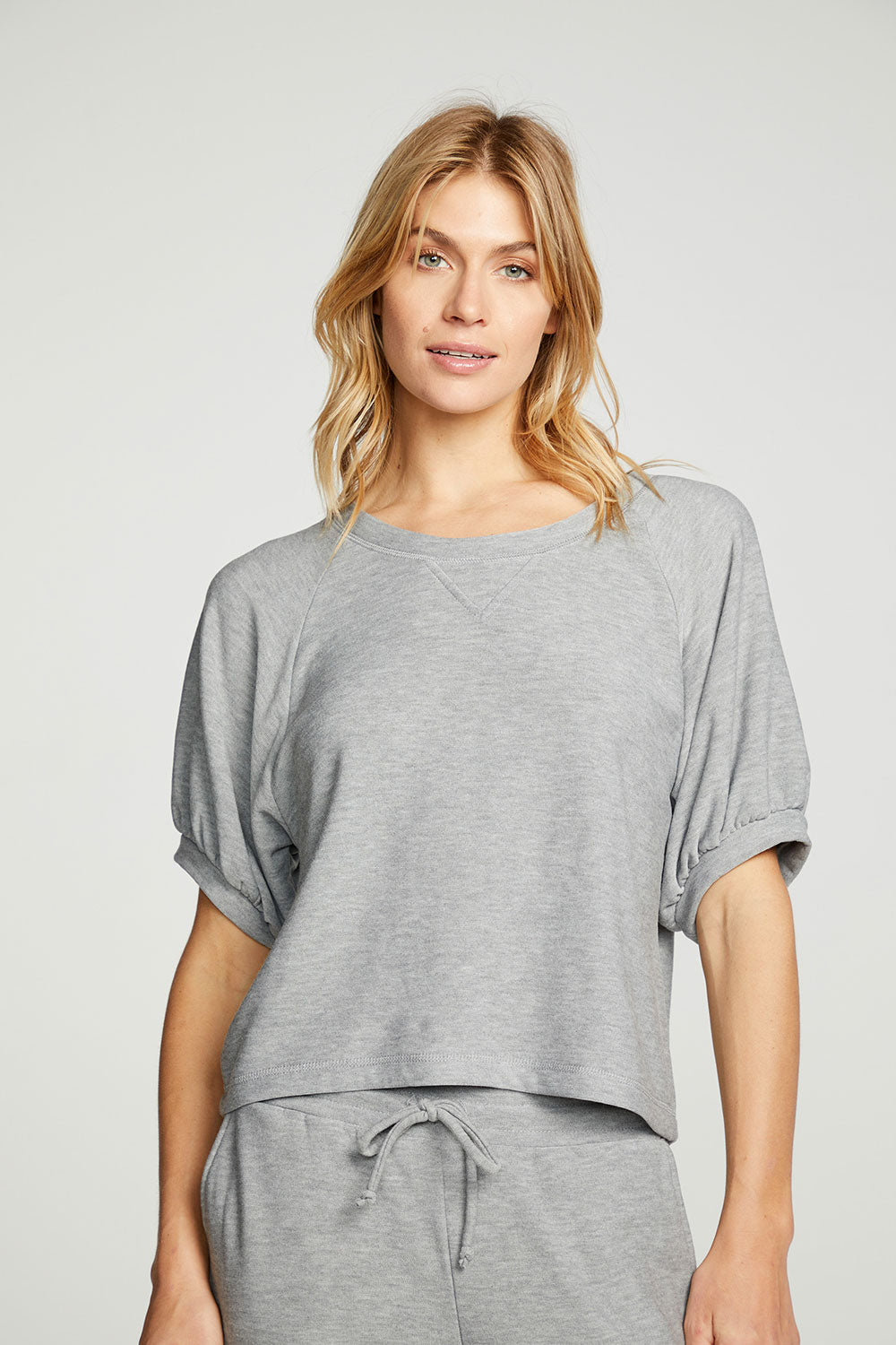 rPET Cozy Knit Blouson Short Sleeve Raglan Pullover WOMENS - chaserbrand