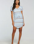 rPET Cozy Knit Short Sleeve V Neck Hi Lo Shirttail Dress WOMENS - chaserbrand