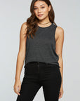 Triblend Jersey Cropped Dropped Armhole Hi Lo Racerback Tank WOMENS - chaserbrand
