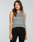 Triblend Jersey Cropped Dropped Armhole Hi Lo Racerback Tank WOMENS - chaserbrand
