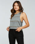 Triblend Jersey Cropped Dropped Armhole Hi Lo Racerback Tank WOMENS - chaserbrand