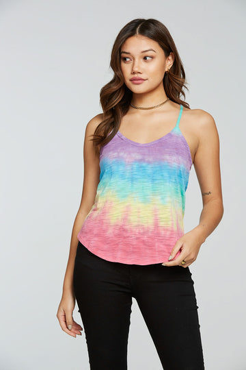 Slub Jersey V Neck Knot Back Shirttail Cami WOMENS - chaserbrand