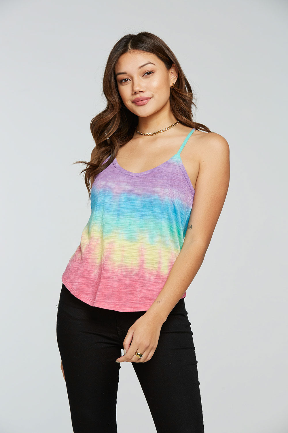 Slub Jersey V Neck Knot Back Shirttail Cami WOMENS - chaserbrand