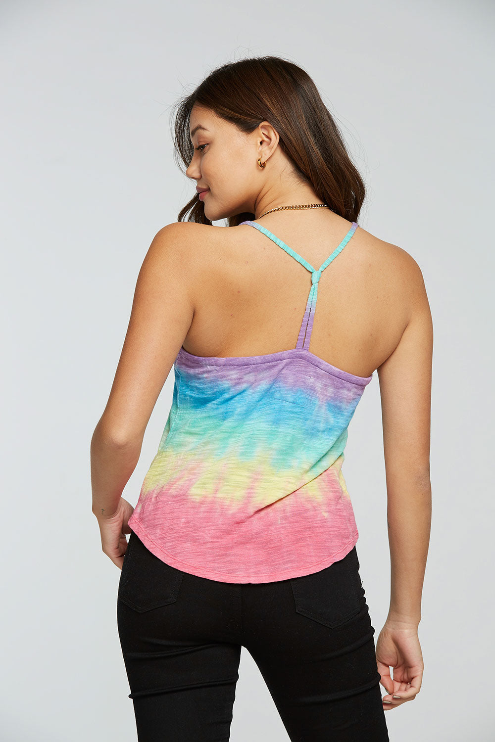 Slub Jersey V Neck Knot Back Shirttail Cami WOMENS - chaserbrand
