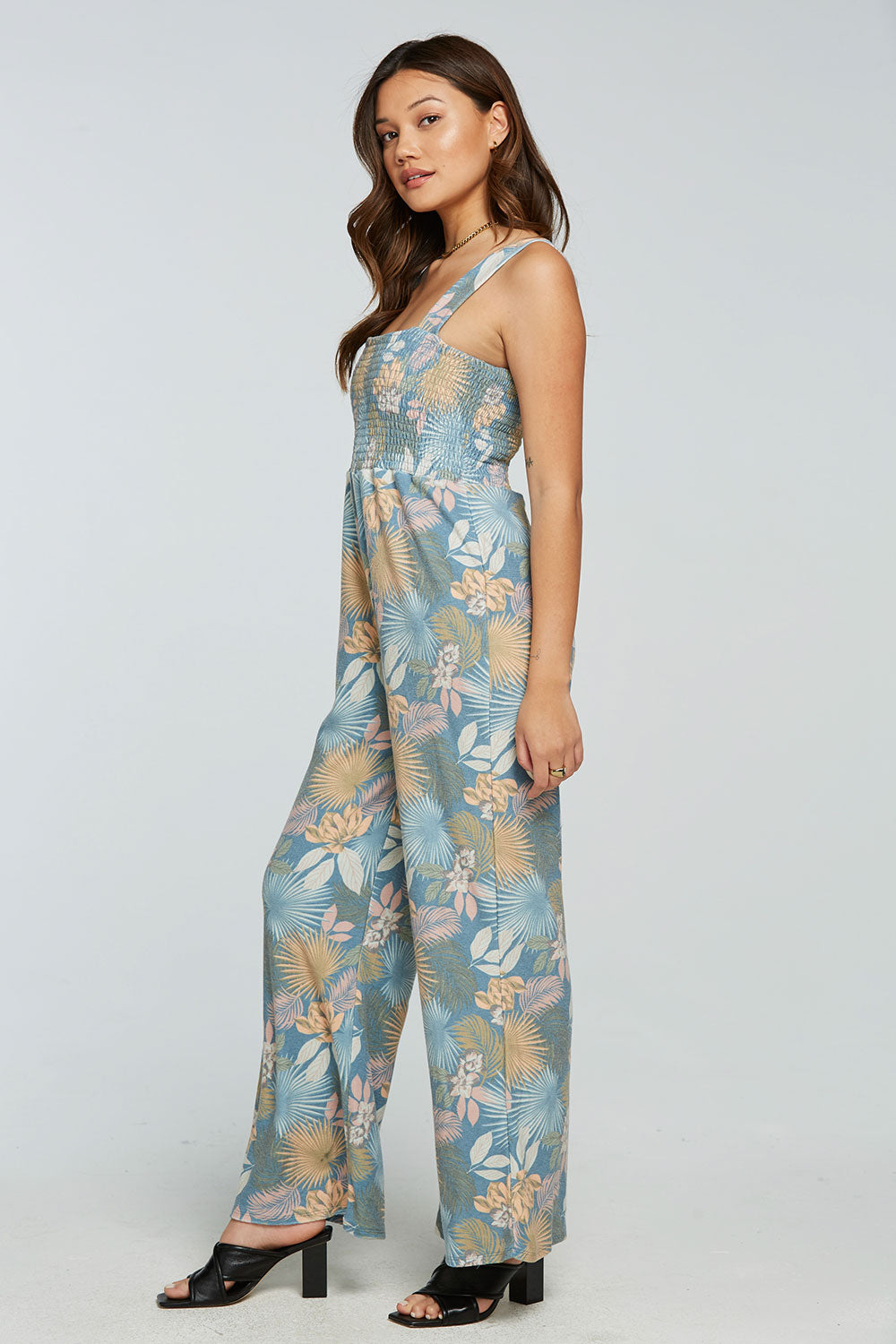 Terry Cloth Smocked Wide Leg Jumpsuit WOMENS - chaserbrand