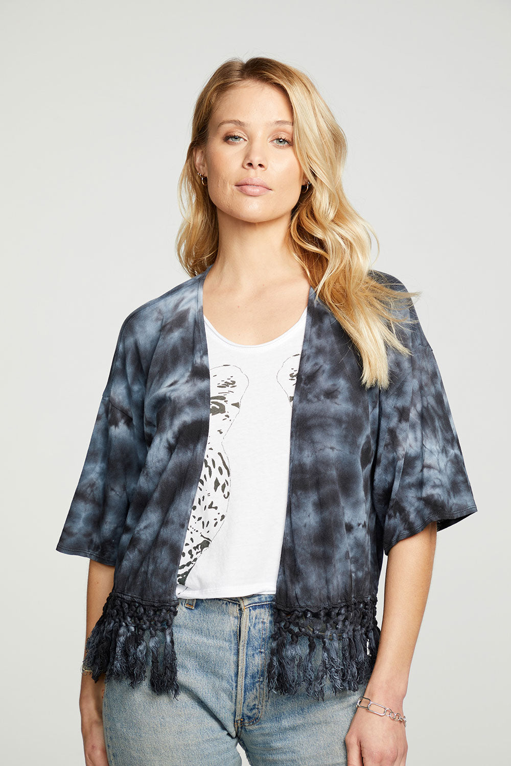 Cloud Jersey Crochet Trim Short Sleeve Kimono WOMENS - chaserbrand