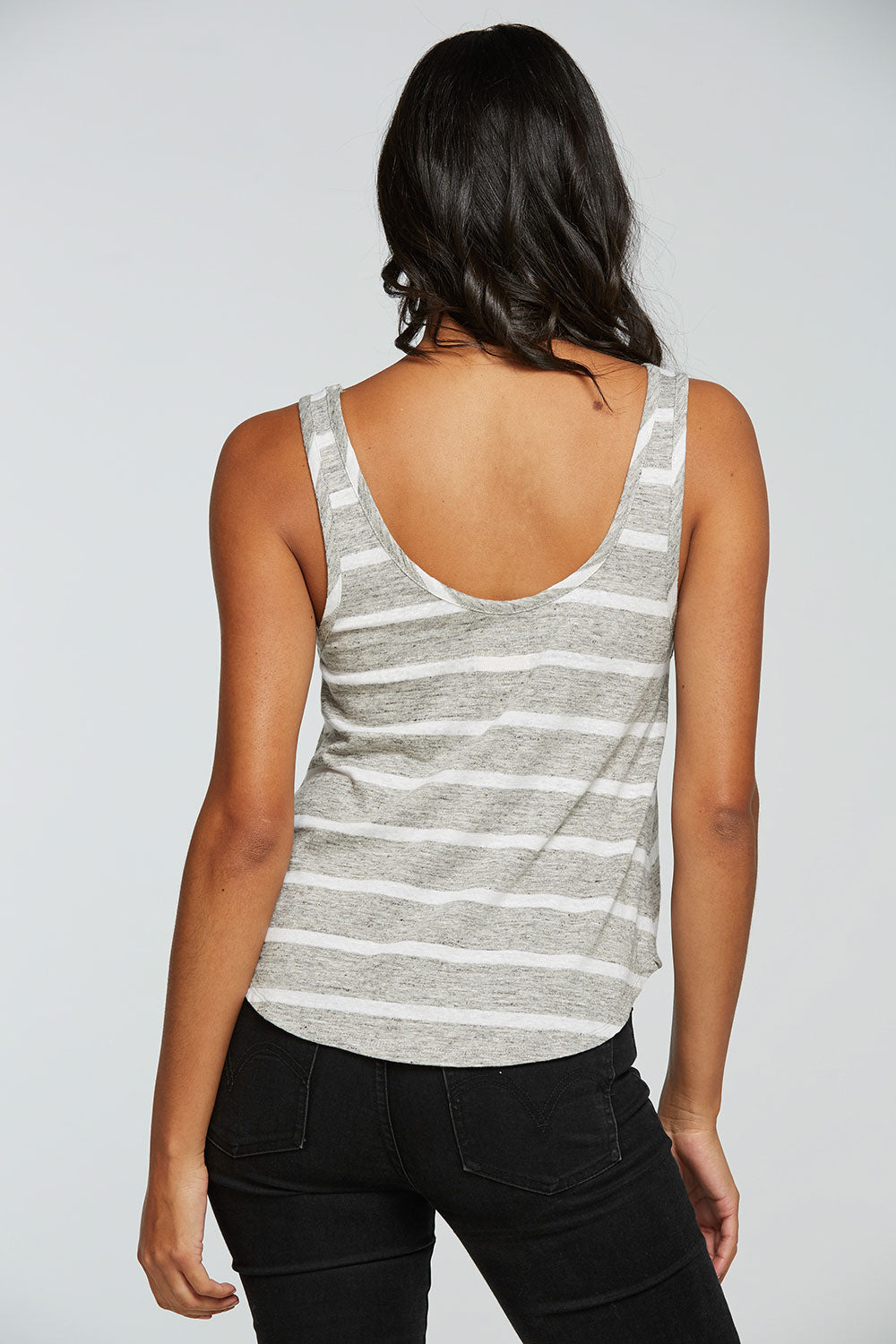 Linen Jersey Flouncy Double Scoop Tank WOMENS - chaserbrand