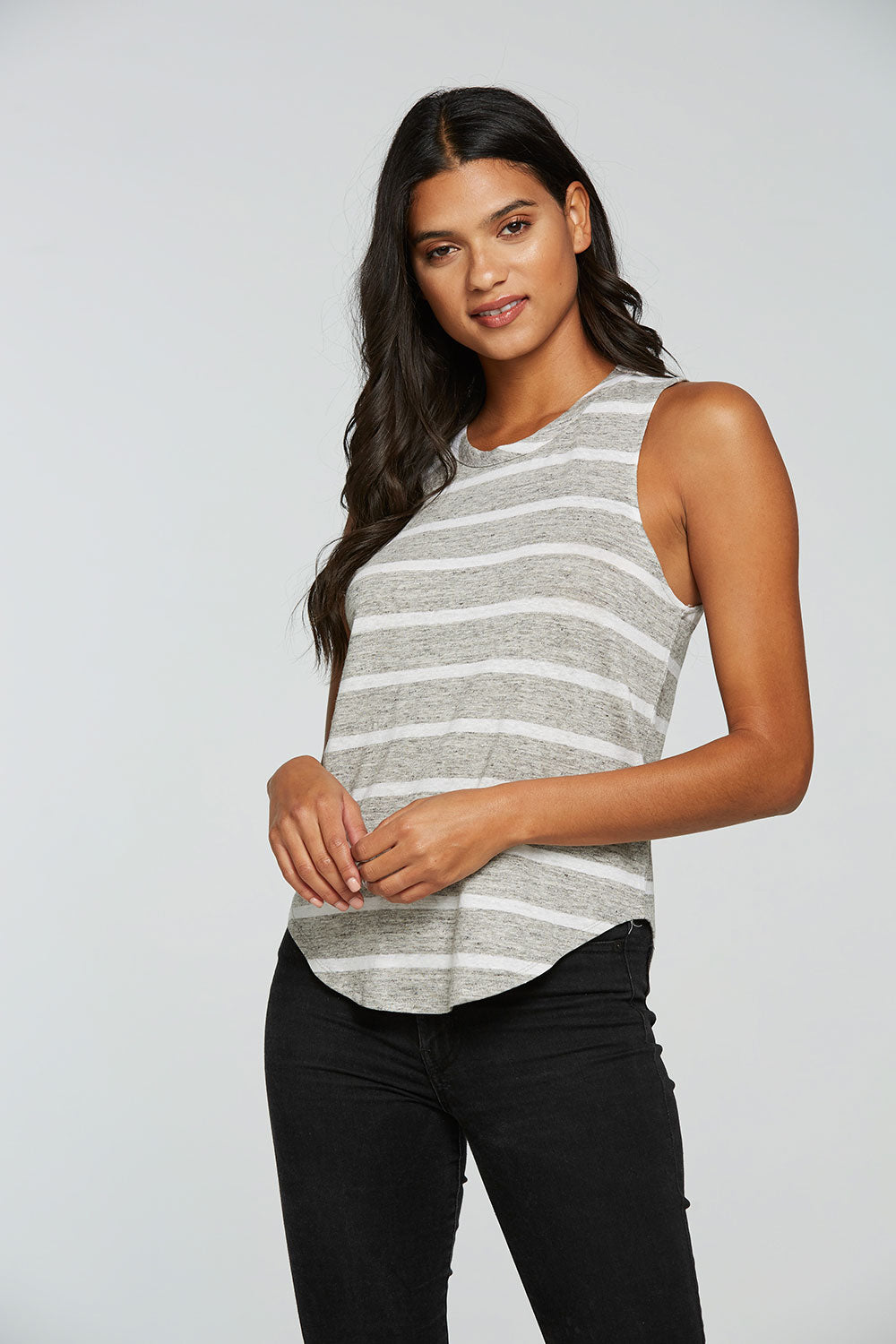 Linen Jersey Shirttail Muscle WOMENS - chaserbrand