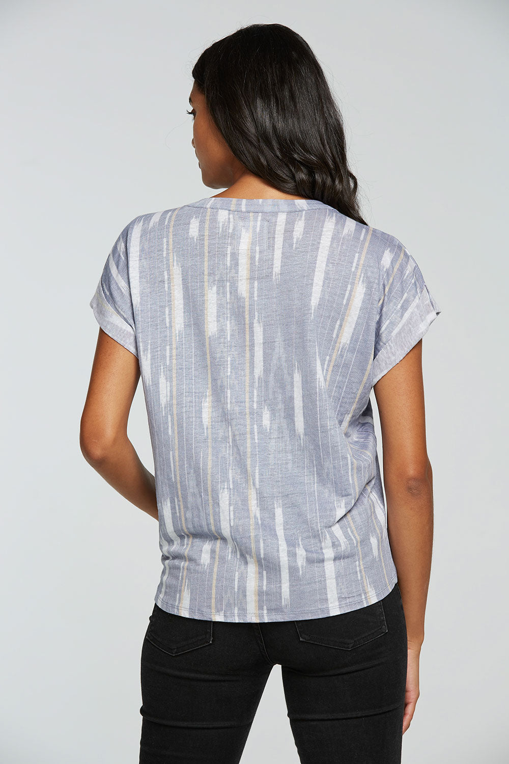 Linen Jersey Rolled Short Sleeve Hi Lo Pocket Tee WOMENS - chaserbrand