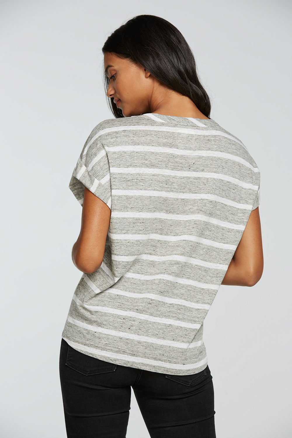 Linen Jersey Rolled Short Sleeve Hi Lo Pocket Tee WOMENS - chaserbrand