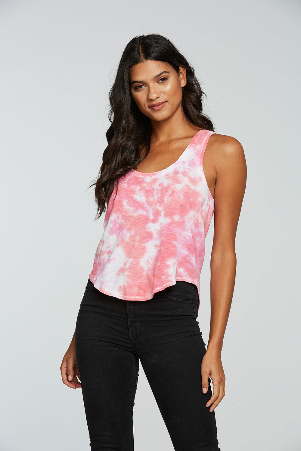 Gauze Jersey Hi Lo Shirttail Racerback Tank WOMENS - chaserbrand
