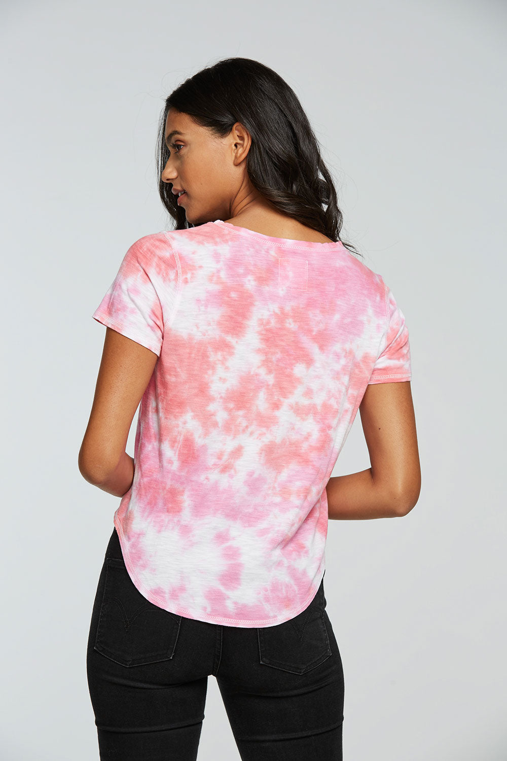Gauze Jersey Short Sleeve Hi Lo Shirttail Tee WOMENS - chaserbrand