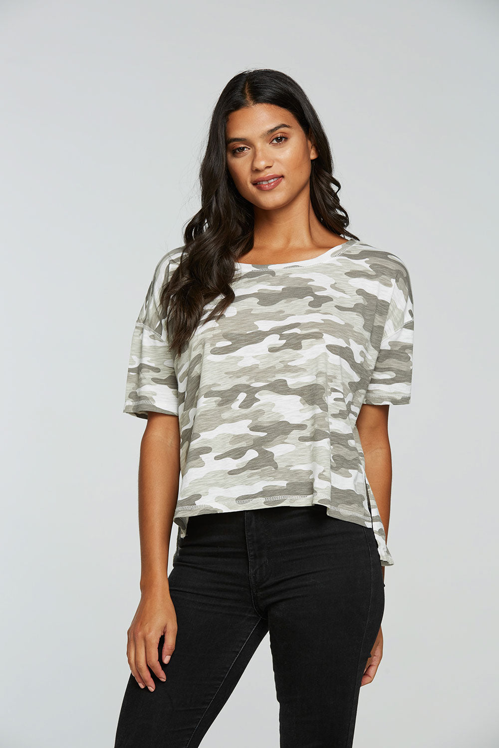 Gauze Jersey Boxy Short Sleeve Hi Lo Tee WOMENS - chaserbrand