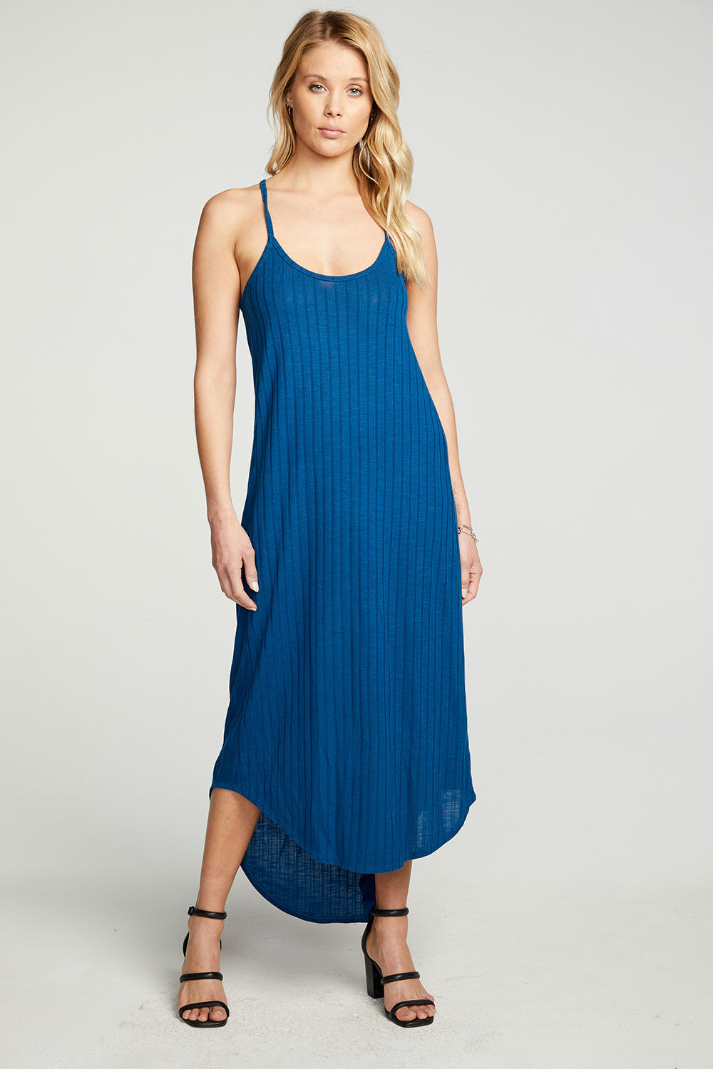 Poor Boy Rib V Back Cami Hi Lo Midi Dress WOMENS - chaserbrand