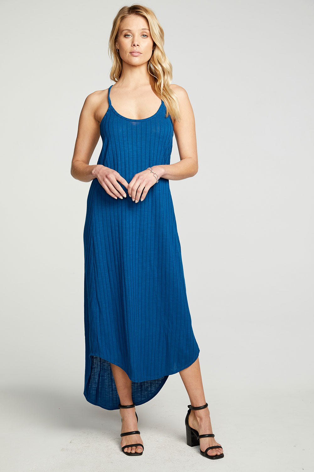 Poor Boy Rib V Back Cami Hi Lo Midi Dress WOMENS - chaserbrand