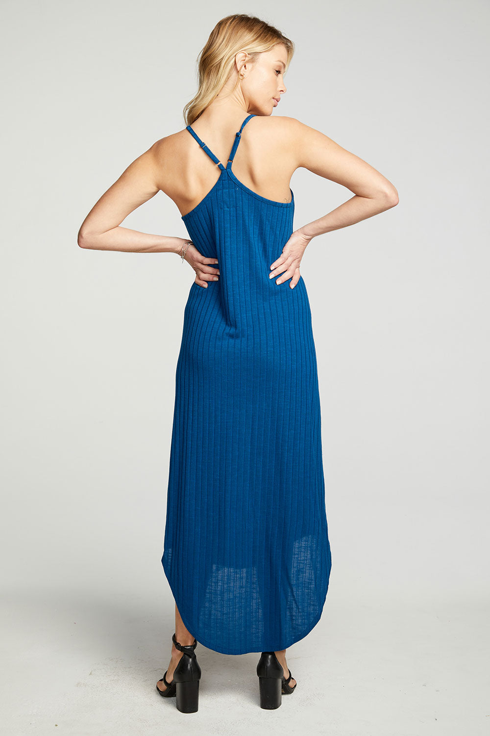 Poor Boy Rib V Back Cami Hi Lo Midi Dress WOMENS - chaserbrand