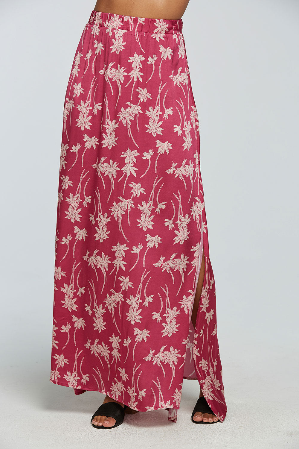 Stretch Silky Basics Side Slit Maxi Skirt WOMENS - chaserbrand